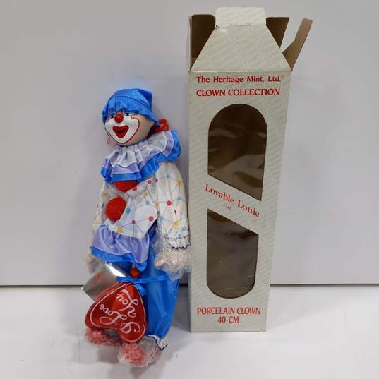 Heritage Mint Porcelain Clown Dolls in Box image number 2