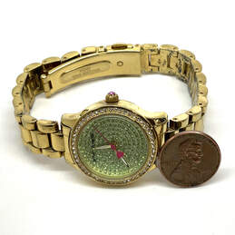 Designer Betsey Johnson BJ00272-07 Gold-Tone CZ Analog Quartz Wristwatch