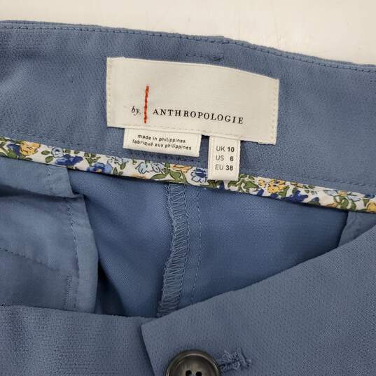 Anthropologie Blue Button Front Dress Pants Size 6 image number 3