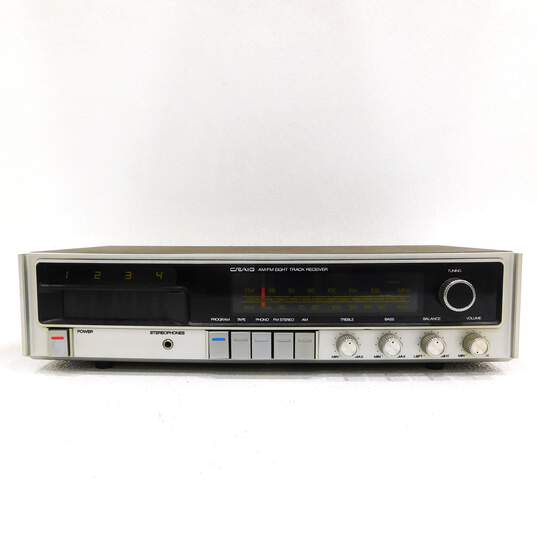 VNTG Craig Model 3215 AM/FM 8 Track Receiver w/ Power Cable (Parts and Repair) image number 2