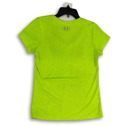 Womens Yellow V-Neck Short Sleeve Pullover Activewear T-Shirt Size XS image number 2