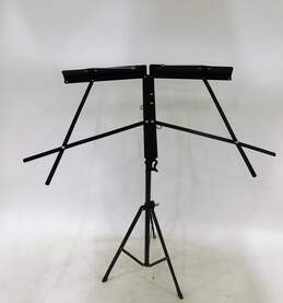 Lot of Nine (9) Black Metal Portable Music Stands w/ Soft Cases