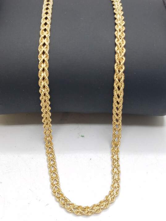 GC 10K Gold Braided Double Rope Chain Necklace 4.4g image number 3