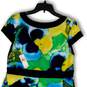NWT Womens Multicolor Floral Cap Sleeve Split Neck Fit & Flare Dress Sz XL image number 4