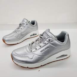 Skechers Street Women's Uno-aluminiferous Metallic Silver Sneakers Size 8.5