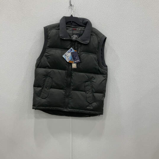 NWT Mens Gray Sleeveless Mock Neck Pockets Full-Zip Puffer Vest Size 2XL image number 1