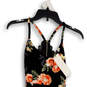 NWT Womens Black Floral Sleeveless Lace Back Cutout Bodycon Dress Size S image number 3