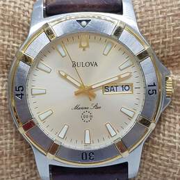 Bulova 35mm WR 100M Round Dual Tone Diver Stainless Steel Watch alternative image