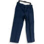 NWT Mens Blue Flat Front Slash Pockets Straight Leg Dress Pants Size 36X30 image number 1