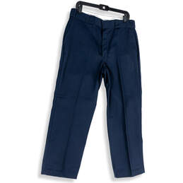 NWT Mens Blue Flat Front Slash Pockets Straight Leg Dress Pants Size 36X30