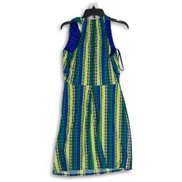 Laundry By Shelli Segal Womens Blue Green Sleeveless V-Neck Sheath Dress Size 8 alternative image