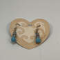 Designer Brighton Silver-Tone Blue Beaded Fish Hook Dangle Earrings image number 3