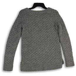Womens Gray Knitted Long Sleeve Round Neck Pullover Sweater Size XS alternative image