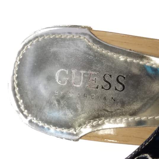 Guess Women's Mayonna Black Patent Leather Slingback Heels Size 8.5 image number 7