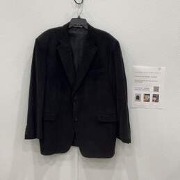Burberry Mens Black Velvet Single Breasted Two Button Blazer Size 48R w/COA