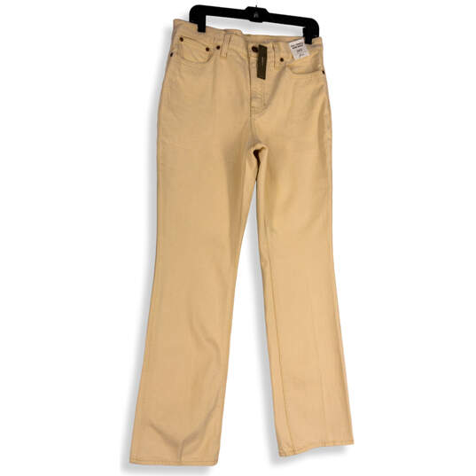 NWT Womens Beige Light Wash Pockets Regular Fit Denim Bootcut Jeans Sz 29T image number 1