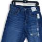 NWT Aeropostale Womens Blue Denim 90s Baggy Distressed Straight Jeans Size 8R image number 3