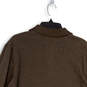 Mens Brown Long Sleeve Collared Pullover Polo Shirt Size LT image number 4