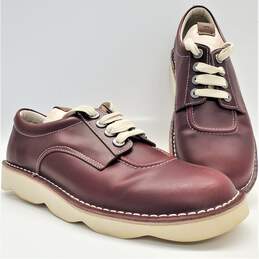 Coach Trooper Retro-Inspired Square Toe Lace Up Shoes Maroon/Cream Leather Men's Size 12D