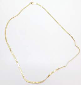14K Yellow Gold Herringbone Chain Necklace 4.7g