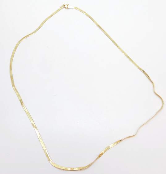 14K Yellow Gold Herringbone Chain Necklace 4.7g image number 1