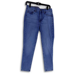 Womens Blue Denim Medium Wash Stretch Pocket Skinny Leg Jeans Size 29/8