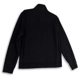 Womens Black Mock Neck Long Sleeve Quarter Zip Pullover Sweatshirt Size L alternative image