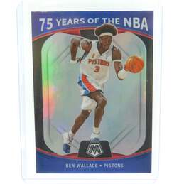 2021-22 HOF Ben Wallace Mosaic 75 Years of the NBA Detroit Pistons