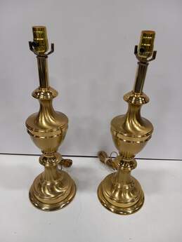 Pair Of Gold-Tone Desk Lamp Bases