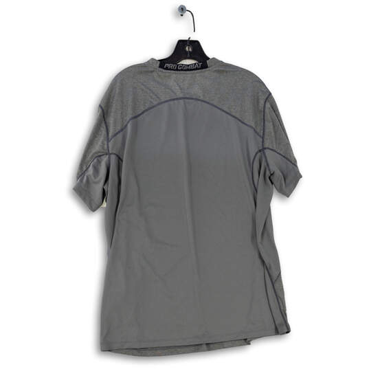 Mens Gray Pro Combat Dri-Fit Fitted Short Sleeve Pullover T-Shirt Size XXL image number 2