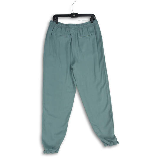 NWT Womens Green Elastic Waist Flat Front Slash Pocket Jogger Pants Size L image number 2