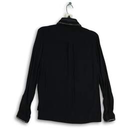 Zara Basic Collection Womens Black Long Sleeve Collared Button-Up Shirt Size XS alternative image