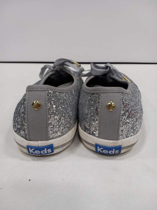 Keds X Kate Spade Women's Silver Glitter Shoes Size 11 image number 4