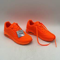 NWT Skechers Womens Uno Stand On Air 73667 Bright Neon Orange Sneaker Shoes Sz 8