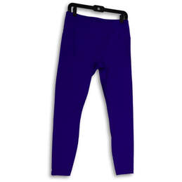 Womens Blue Elastic Waist Pull-On Activewear Compression Leggings Size L