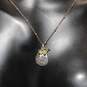 Artisan Satya Signed Sterling Silver Green Accent Pendant Necklace - 3.8g image number 3