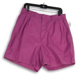 NWT Gap Womens Purple Pleated Elastic Waist Regular Fit Chino Shorts Size 14T