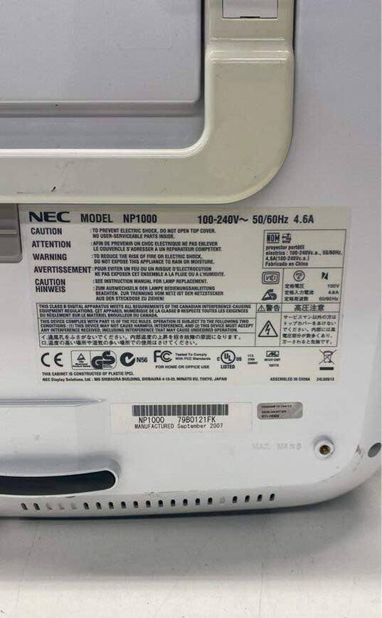 NEC Projector Model NP1000 image number 5