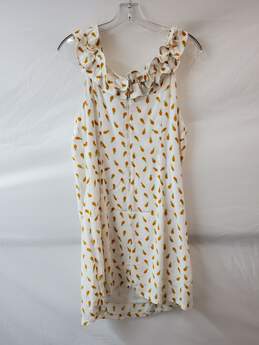 Anthropologie Larke White Pineapple Dress Size LP Petite alternative image