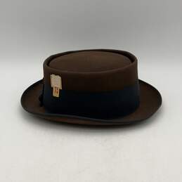 NWT Resistol Mens Brown Wide Brim Fitted Ribbon Pork Pie Hat Size 7.37 alternative image