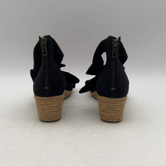 Ugg Womens Traci 1092441 Black Tan Wedge Heel Zipper Espadrille Sandals Size 9.5 image number 4