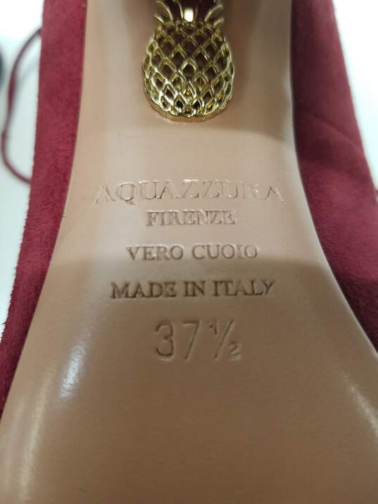 Aquazzura Firenze Tassel Women Heels Maroon Size 7/37.5 image number 10