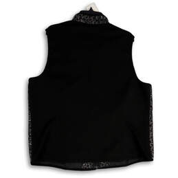 NWT Womens Black Metallic Print Mock Neck Full-Zip Vest Size 2X alternative image