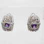 Judith Ripka Sterling Silver Amethyst CZ Accent Earrings - 15.9g image number 1