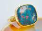 VNTG 14K Yellow Gold Bloodstone Ring 6.0g image number 1