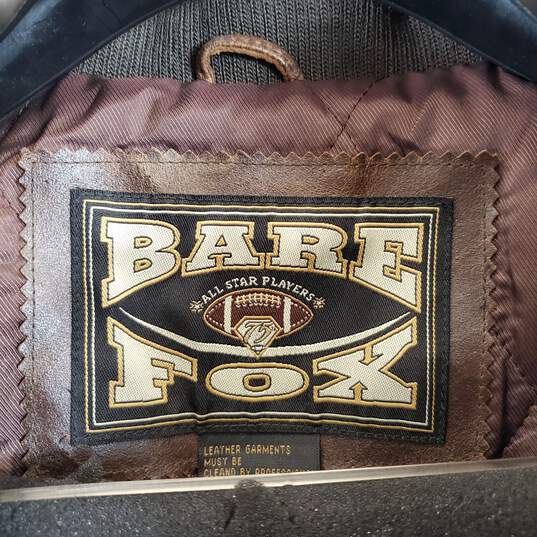 Bare Fox Vintage Men's Brown Leather Jacket SZ 2XL NWT image number 12