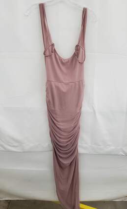 Pretty Little Thing Mauve Cup Detail Bardot Mesh Ruched Dress NWT Size 8 alternative image