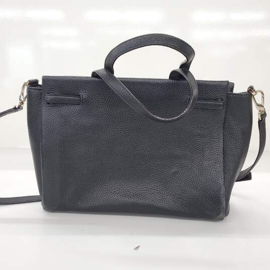 Kate Spade Black Pebble Leather Buckle Accent Crossbody Hand Bag image number 4