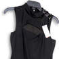 NWT Womens Black Sleeveless Cutout Neck Back Zip Bodycon Dress Size Small image number 3