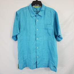 Tommy Bahama Men Teal Button Up Shirt L